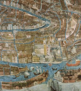 Kart over Venezia, første halvdel av 1600-tallet (panel) (detalj av 64062)